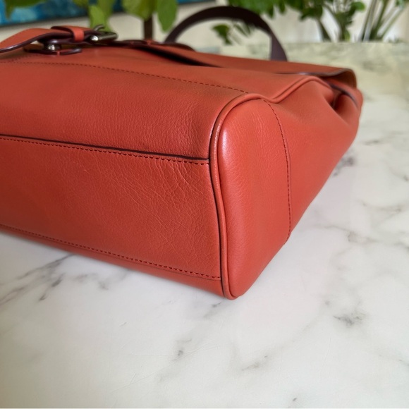 Coach Hudson Messenger Crossbody Laptop Bag Terracotta Leather - Picture 12 of 16